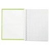 Cuaderno espiral liderpapel a4 crafty tapa forrada 80h 90 gr cuadro 4mm con margen color verde