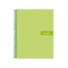 Cuaderno espiral liderpapel a4 crafty tapa forrada 80h 90 gr cuadro 4mm con margen color verde