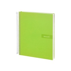 Cuaderno espiral liderpapel a4 crafty tapa forrada 80h 90 gr cuadro 4mm con margen color verde