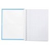 Cuaderno espiral liderpapel a4 crafty tapa forrada 80h 90 gr cuadro 4mm con margen color celeste