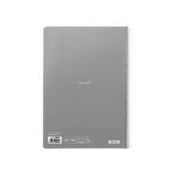 Cuaderno espiral liderpapel folio witty tapa dura 80h 75gr pauta 2,5mm con margen colores surtidos