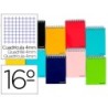 Cuaderno espiral liderpapel bolsillo dieciseavo apaisado smart tapa blanda 80h 60gr cuadro 4mm colores surtidos