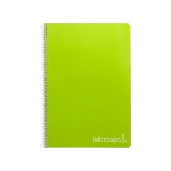 Cuaderno espiral liderpapel folio witty tapa dura 80h 75gr cuadro 4mm con margen color verde