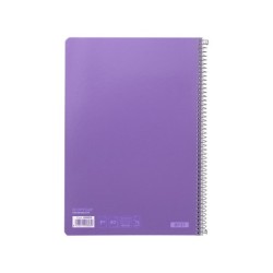 Cuaderno espiral liderpapel folio witty tapa dura 80h 75gr cuadro 4mm con margen color violeta