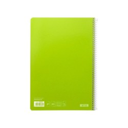 Cuaderno espiral liderpapel folio witty tapa dura 80h 75gr cuadro 4mm con margen color verde