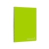 Cuaderno espiral liderpapel folio witty tapa dura 80h 75gr cuadro 4mm con margen color verde
