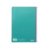 Cuaderno espiral liderpapel folio witty tapa dura 80h 75gr cuadro 4mm con margen color turquesa