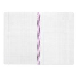 Cuaderno espiral liderpapel folio witty tapa dura 80h 75gr cuadro 4mm con margen color turquesa