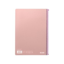 Cuaderno espiral liderpapel folio witty tapa dura 80h 75gr cuadro 4mm con margen color rosa