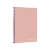 Cuaderno espiral liderpapel folio witty tapa dura 80h 75gr cuadro 4mm con margen color rosa