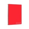 Cuaderno espiral liderpapel folio witty tapa dura 80h 75gr cuadro 4mm con margen color rojo