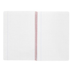 Cuaderno espiral liderpapel folio witty tapa dura 80h 75gr cuadro 4mm con margen color rojo