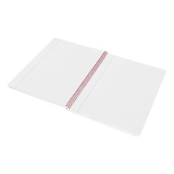 Cuaderno espiral liderpapel folio witty tapa dura 80h 75gr cuadro 4mm con margen color rojo