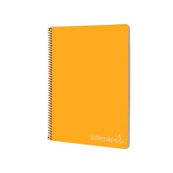 Cuaderno espiral liderpapel folio witty tapa dura 80h 75gr cuadro 4mm con margen color naranja