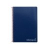 Cuaderno espiral liderpapel folio witty tapa dura 80h 75gr cuadro 4mm con margen color azul marino
