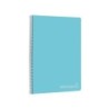Cuaderno espiral liderpapel folio witty tapa dura 80h 75gr cuadro 4mm con margen color celeste
