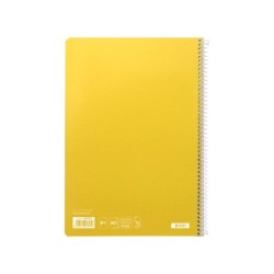 Cuaderno espiral liderpapel folio witty tapa dura 80h 75gr cuadro 4mm con margen color amarillo