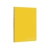 Cuaderno espiral liderpapel folio witty tapa dura 80h 75gr cuadro 4mm con margen color amarillo