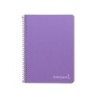 Cuaderno espiral liderpapel cuarto witty tapa dura 80h 75gr cuadro 4mm con margen color violeta