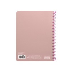 Cuaderno espiral liderpapel cuarto witty tapa dura 80h 75gr cuadro 4mm con margen color rosa