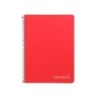 Cuaderno espiral liderpapel cuarto witty tapa dura 80h 75gr cuadro 4mm con margen color rojo