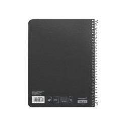 Cuaderno espiral liderpapel cuarto witty tapa dura 80h 75gr cuadro 4mm con margen color negro