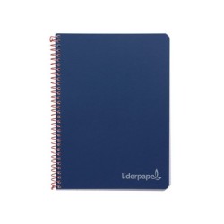 Cuaderno espiral liderpapel cuarto witty tapa dura 80h 75gr cuadro 4mm con margen color azul marino