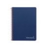 Cuaderno espiral liderpapel cuarto witty tapa dura 80h 75gr cuadro 4mm con margen color azul marino