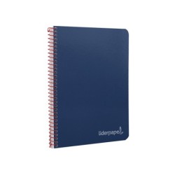 Cuaderno espiral liderpapel cuarto witty tapa dura 80h 75gr cuadro 4mm con margen color azul marino