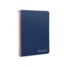 Cuaderno espiral liderpapel cuarto witty tapa dura 80h 75gr cuadro 4mm con margen color azul marino