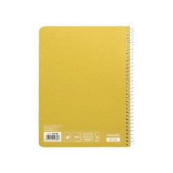 Cuaderno espiral liderpapel cuarto witty tapa dura 80h 75gr cuadro 4mm con margen color amarillo