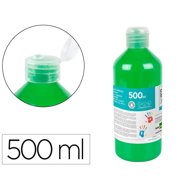 Pintura dedos liderpapel botella de 500 ml verde Pintura dedos liderpapel botella de 500 ml verde