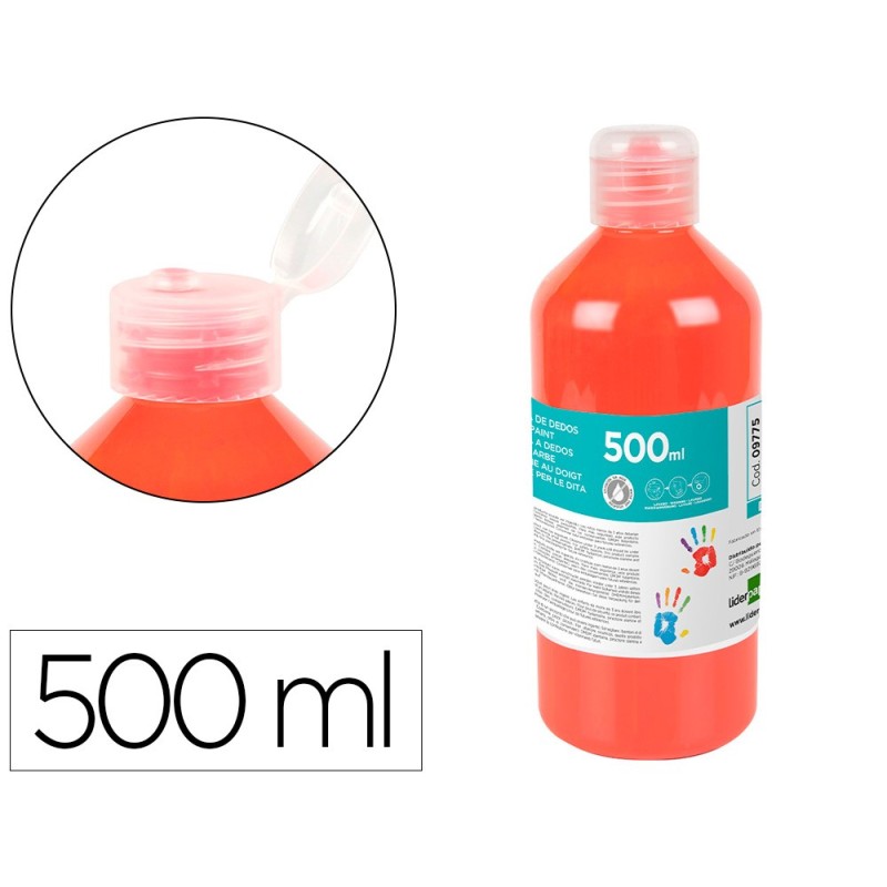 Pintura dedos liderpapel botella de 500 ml rojo Pintura dedos liderpapel botella de 500 ml rojo