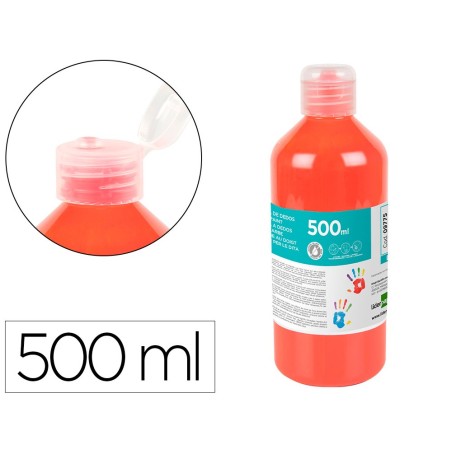 Pintura dedos liderpapel botella de 500 ml rojo