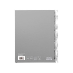 Cuaderno espiral liderpapel a5 micro jolly tapa forrada 140h 75 gr cuadro 5mm 5 bandas6 taladros colores surtidos