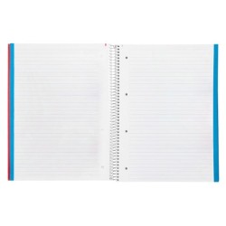 Cuaderno espiral liderpapel a4 micro jolly tapa forrada 140h 75 gr horizontal 5 bandas4 taladros colores surtidos