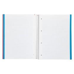 Cuaderno espiral liderpapel a4 micro jolly tapa forrada 140h 75 gr cuadro 5mm 5 bandas4 taladros colores surtidos