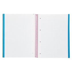Cuaderno espiral liderpapel a4 micro jolly tapa forrada 140h 75 gr cuadro 5mm 5 bandas4 taladros color turquesa