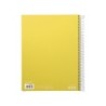 Cuaderno espiral liderpapel a4 micro jolly tapa forrada 140h 75 gr cuadro 5mm 5 bandas4 taladros color amarillo