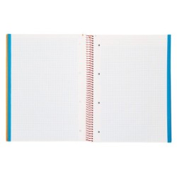 Cuaderno espiral liderpapel a4 micro jolly tapa forrada 140h 75 gr cuadro 5mm 5 bandas4 taladros color naranja