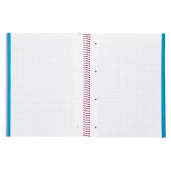 Cuaderno espiral liderpapel a4 micro jolly tapa forrada 140h 75 gr cuadro 5mm 5 bandas 4 taladros color rosa
