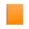 Cuaderno espiral liderpapel a4 micro jolly tapa forrada 140h 75 gr cuadro 5mm 5 bandas4 taladros color naranja