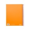 Cuaderno espiral liderpapel a4 micro jolly tapa forrada 140h 75 gr cuadro 5mm 5 bandas4 taladros color naranja