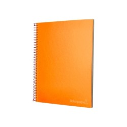 Cuaderno espiral liderpapel a4 micro jolly tapa forrada 140h 75 gr cuadro 5mm 5 bandas4 taladros color naranja