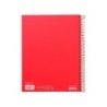 Cuaderno espiral liderpapel a4 micro jolly tapa forrada 140h 75 gr cuadro 5mm 5 bandas 4 taladros color rojo