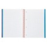 Cuaderno espiral liderpapel a4 micro jolly tapa forrada 140h 75 gr cuadro 5mm 5 bandas 4 taladros color rojo