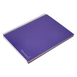 Cuaderno espiral liderpapel a4 micro jolly tapa forrada 140h 75 gr cuadro 5mm 5 bandas 4 taladros color lila