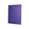 Cuaderno espiral liderpapel a4 micro jolly tapa forrada 140h 75 gr cuadro 5mm 5 bandas 4 taladros color lila