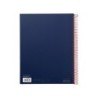 Cuaderno espiral liderpapel a4 micro jolly tapa forrada 140h 75 gr cuadro 5mm 5 bandas 4 taladros color azul