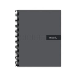 Cuaderno espiral liderpapel a5 micro crafty tapa forrada 120h 90 gr cuadro 5mm 5 bandas6 taladros color negro